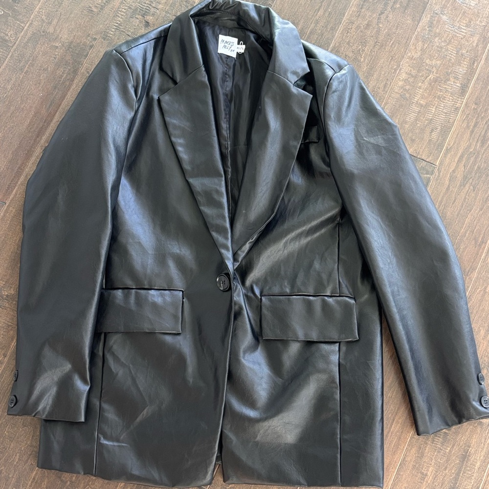 Black Leather Blazer